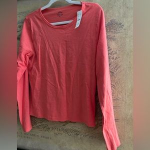 New J Crew Slub Organic Cotton Top Long Sleeve Tee SZ Medium